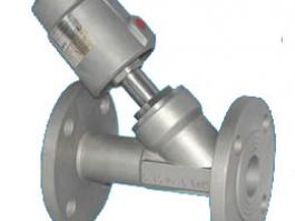 氣動法蘭式角座閥