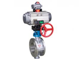 氣動法蘭硬密封蝶閥（D643H-16C）